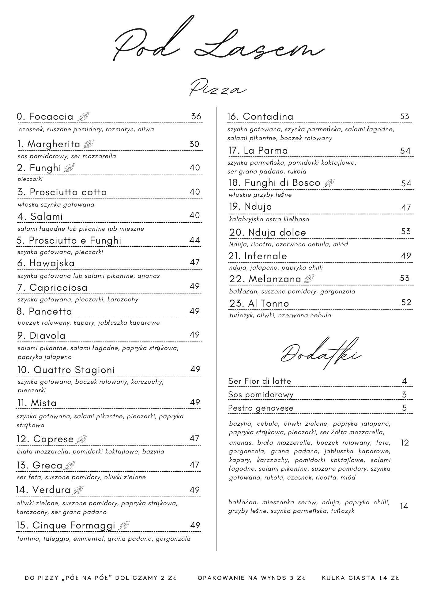 Menu strona 1